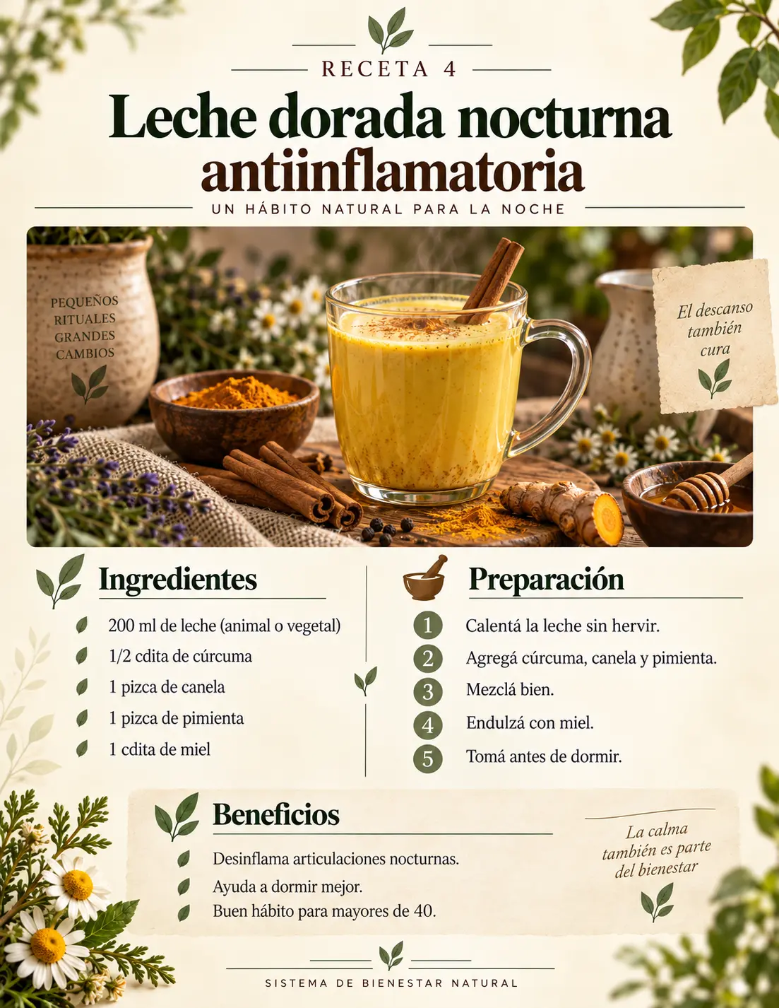 Página interna: recetas para el descanso